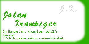 jolan krompiger business card